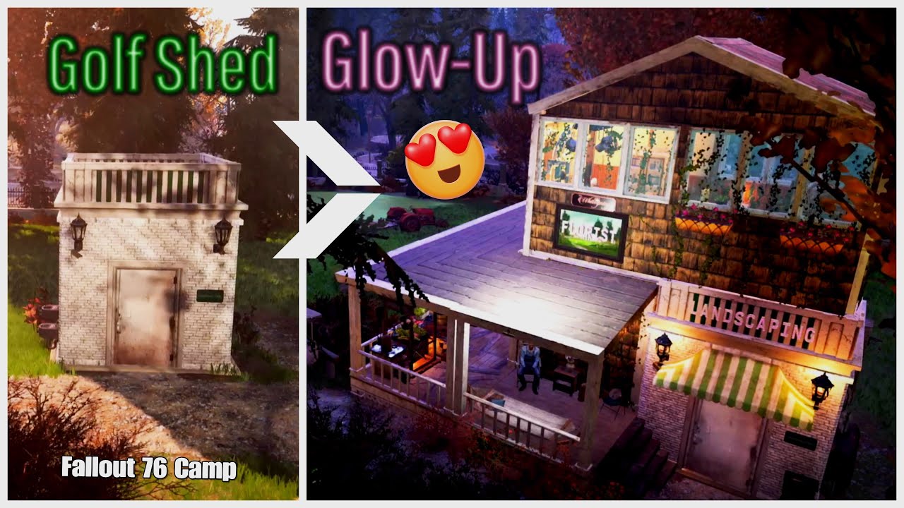 🌸 Whitespring Golf Shed Glow-Up: Cozy Cottage + Blooming Flower Shop | Fallout 76 CAMP Tour ⛳🌿 