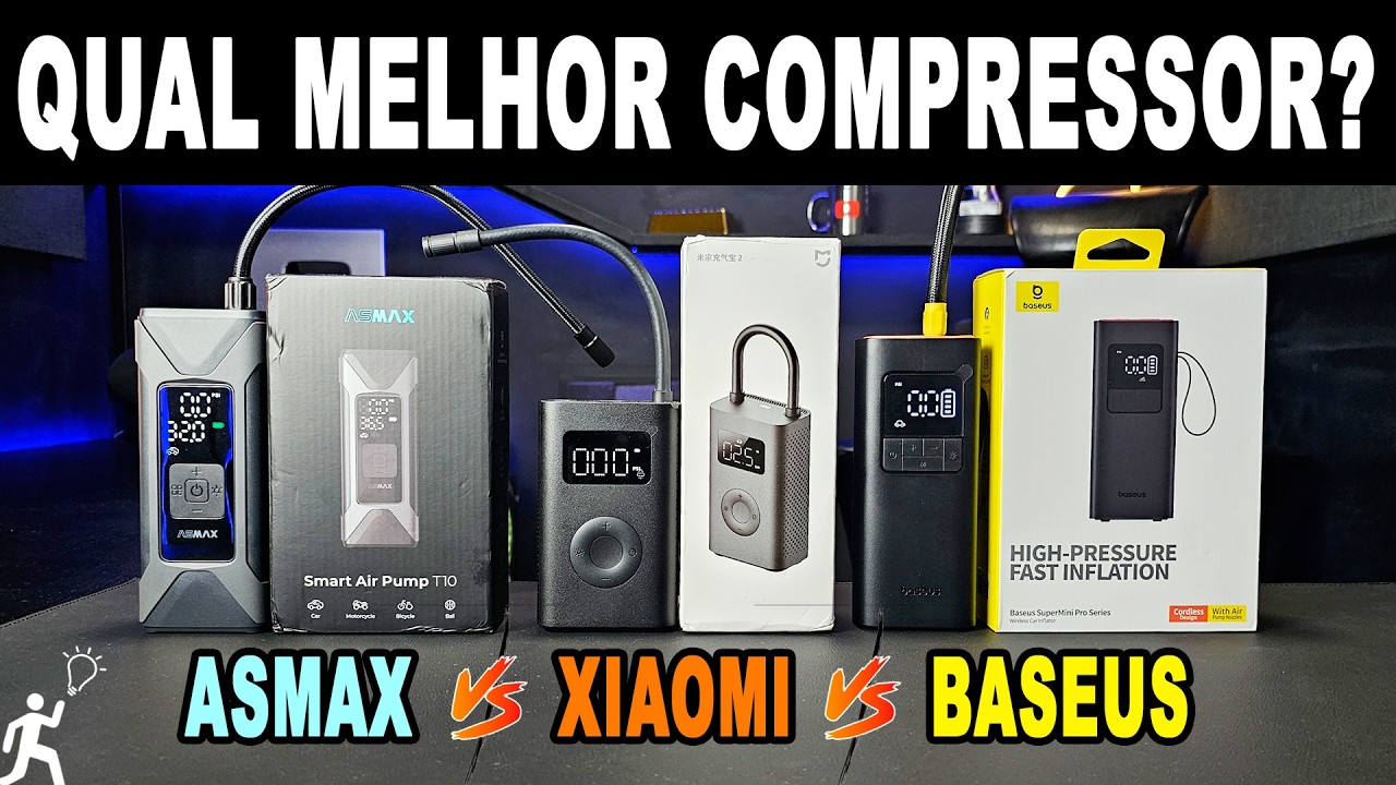 QUAL O MELHOR MINI COMPRESSOR DE AR PORT&Aacute;TIL A BATERIA - XIAOMI, BASEUS OU ASMAX