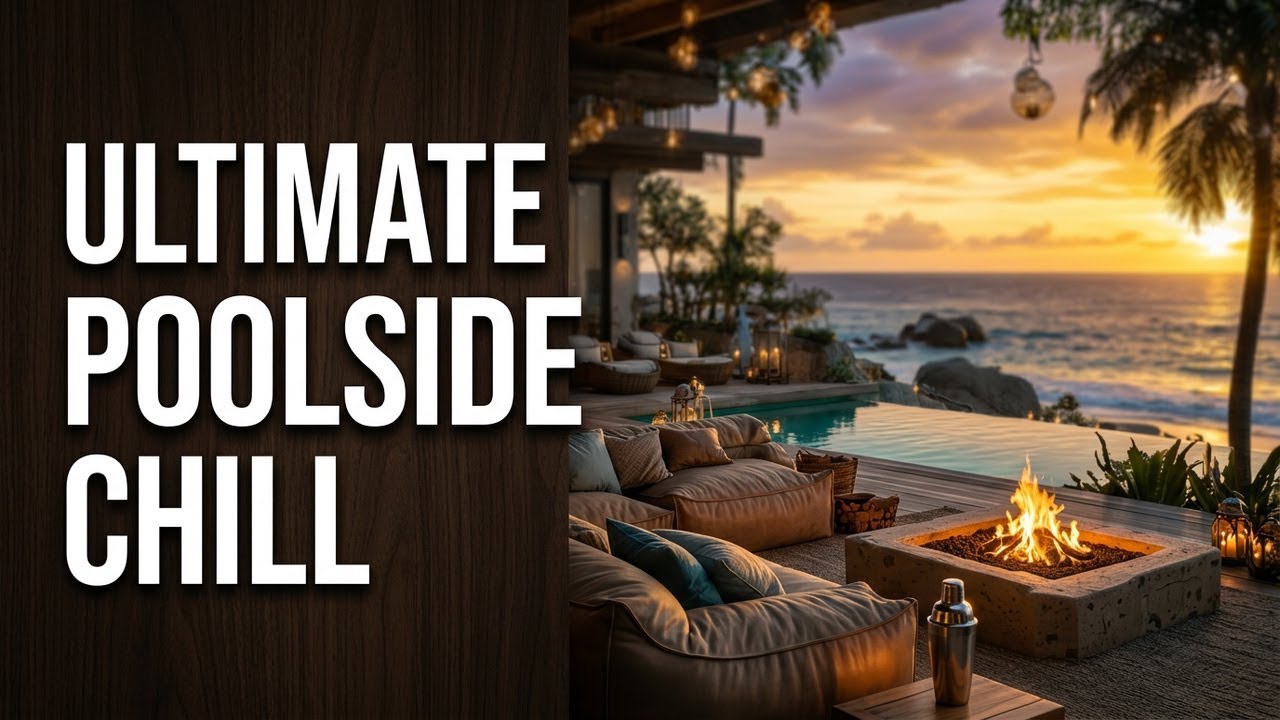 Brazilectro Sunset Lounge 🌴 1 Hour Relaxing Chill House Vibes | Luxury Pool View | 4K