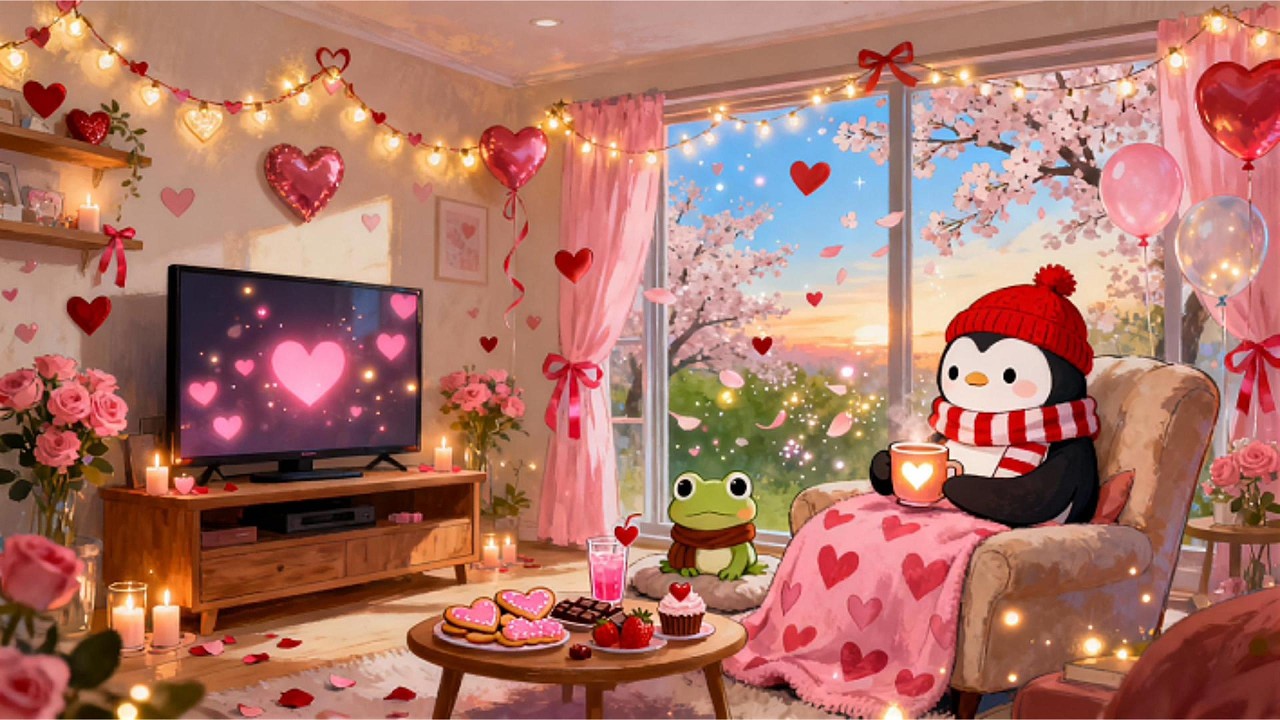 Sweet Valentine Lofi with Penguin 💖 | Sweet Lofi for Love, Calm Comfort & Sweet Moments