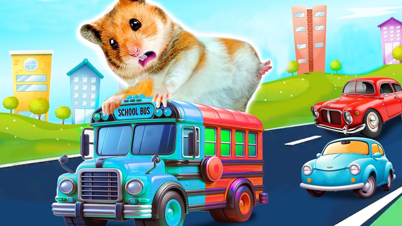 The Fearless Hamster And The Rainbow School Bus Journey! | Hammy Haven🐹