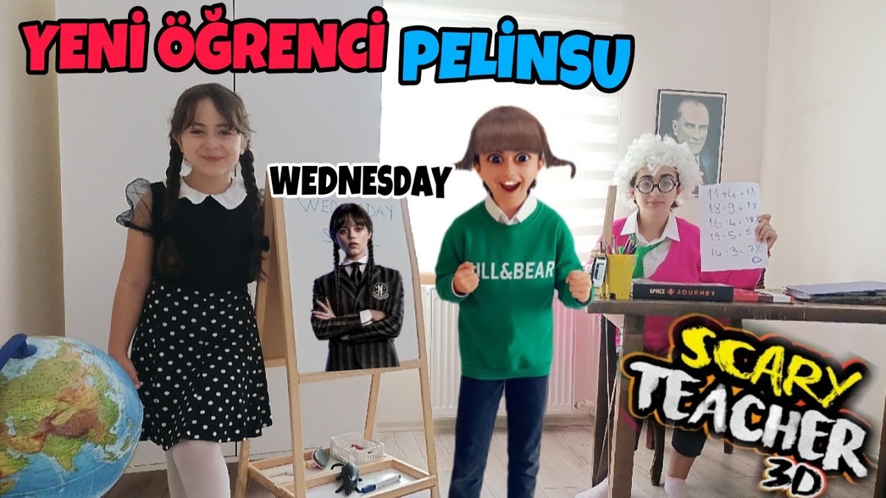 WEDNESDAY ADDAMS VE YENİ ÖĞRENCİ PELİNSU  OKULDA İLK GÜNÜ - ESMA SCARY TEACHER MACERASI YENİ BÖLÜM