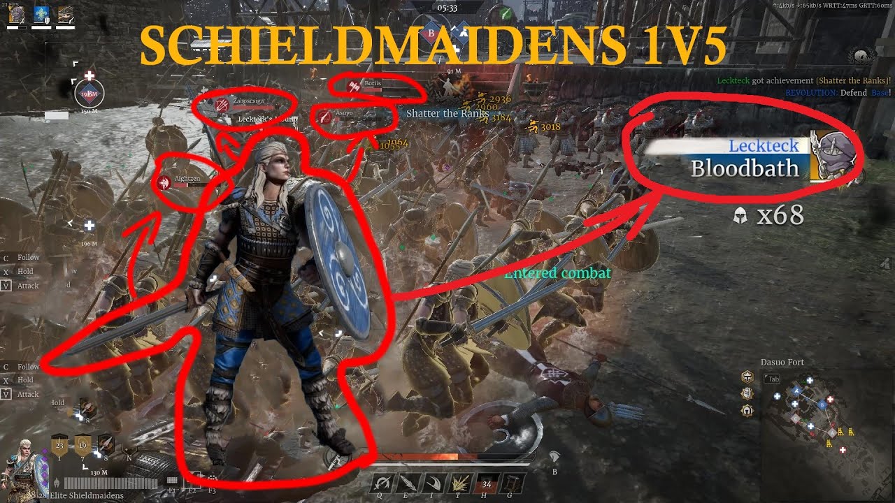 Shieldmaidens (insane 1v5) + bonus | Conqueror's Blade
