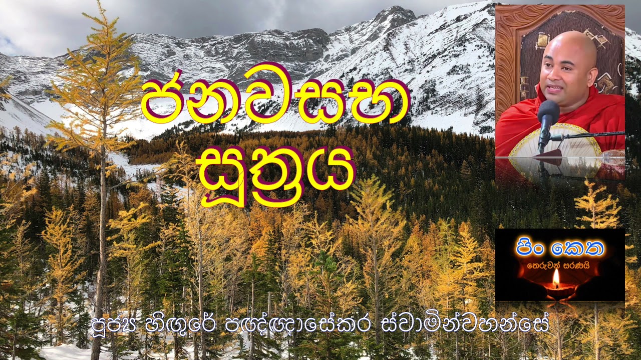 ජනවසභ සූත්‍රය#VenHigurePagngnasekaraThero#banakatha#budubana#darmaya#pinketha