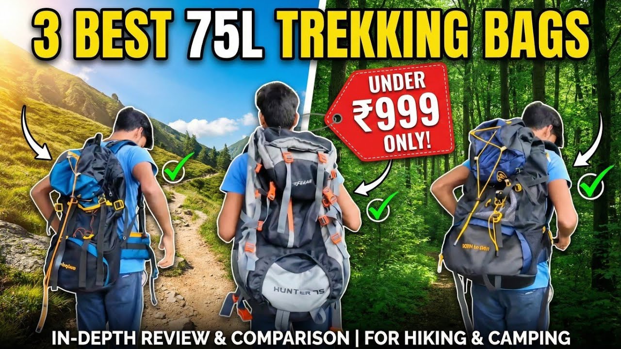 75L Trekking Bag Under ₹999 | Best Travel Rucksack Bag For Hiking/Camping in India.