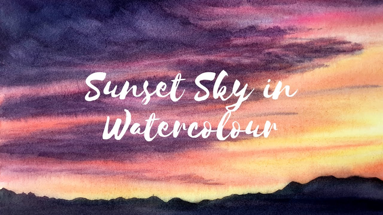 Easy Sunset Sky in WATERCOLOUR tutorial | Learn to paint