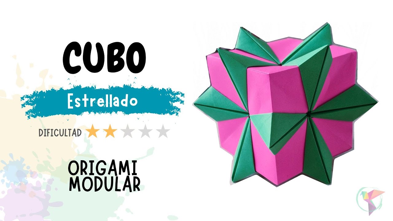 Tutorial PASO a PASO de Cubo Estrellado. ORIGAMI MODULAR. How to make a Modular Origami Star Cube