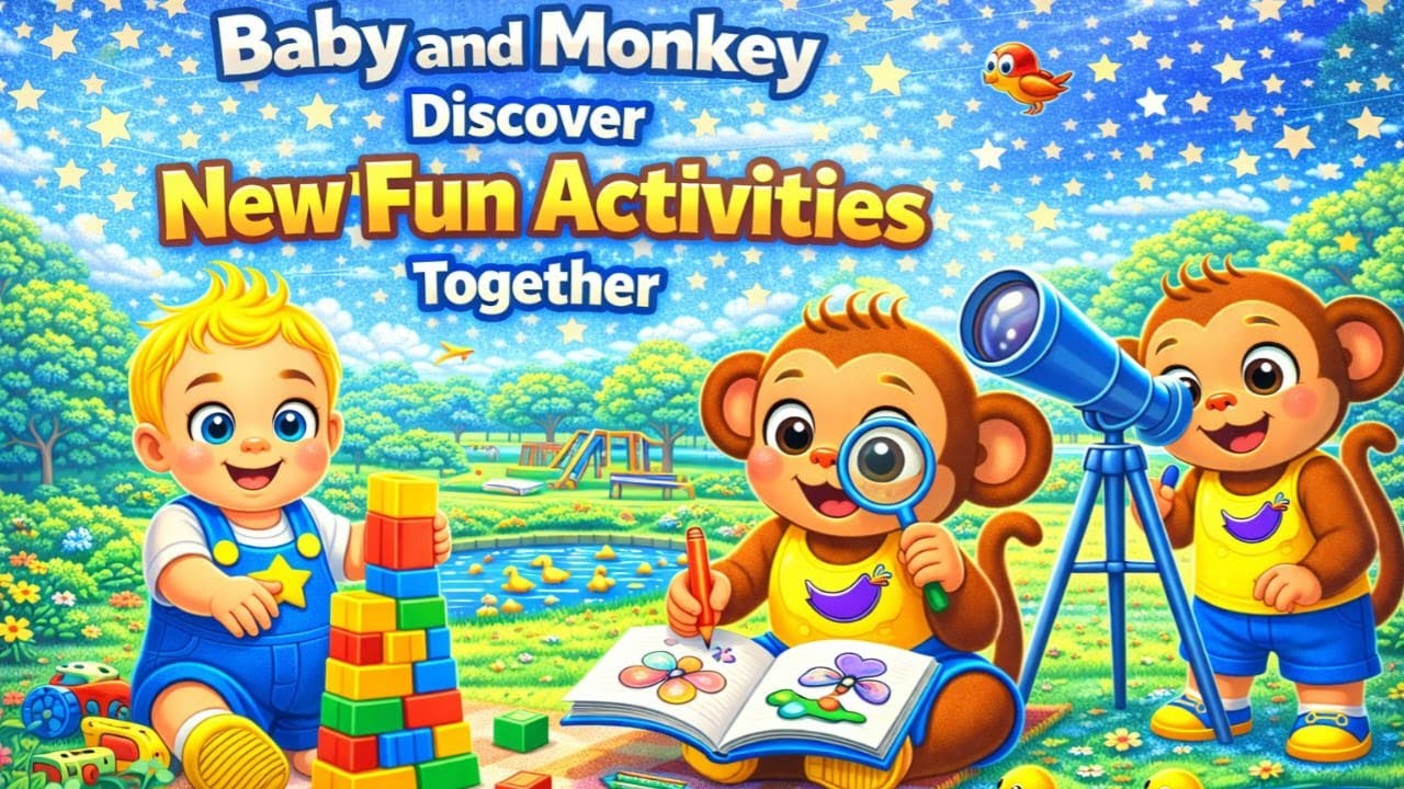 Baby and Monkey Discover New Fun Activities Together