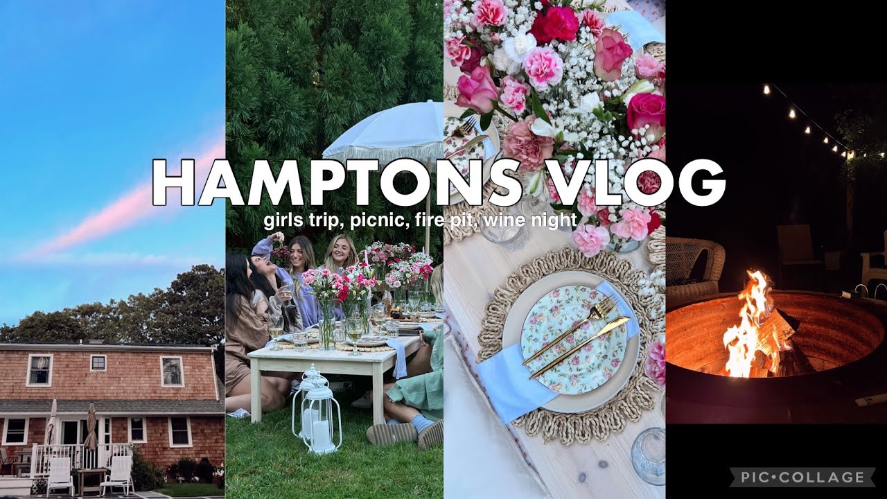 HAMPTONS VLOG | girls trip, aesthetic backyard picnic, air bnb tour, trader joe’s