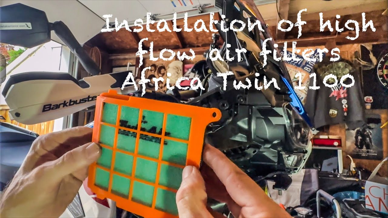 Installation of high flow air filters on Africa Twin 1100