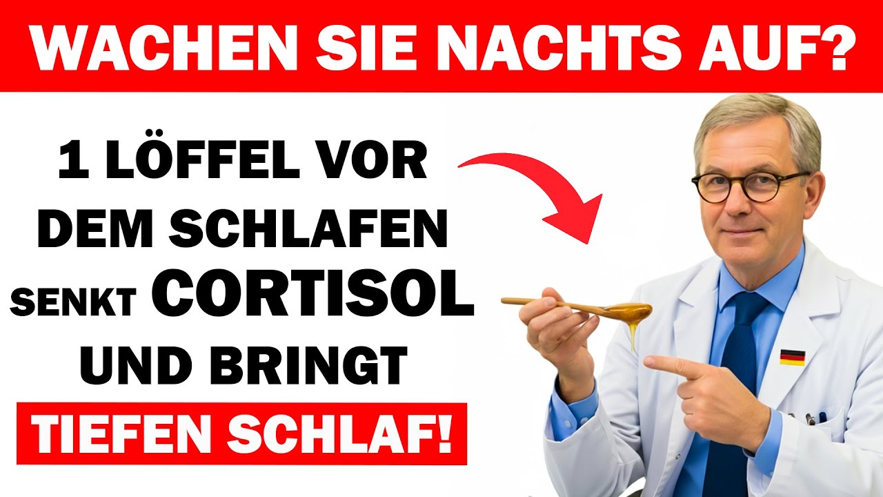Wachen Sie nachts oft auf? Ein Löffel vor dem Schlaf senkt Cortisol und sorgt für ruhigen Tiefschlaf