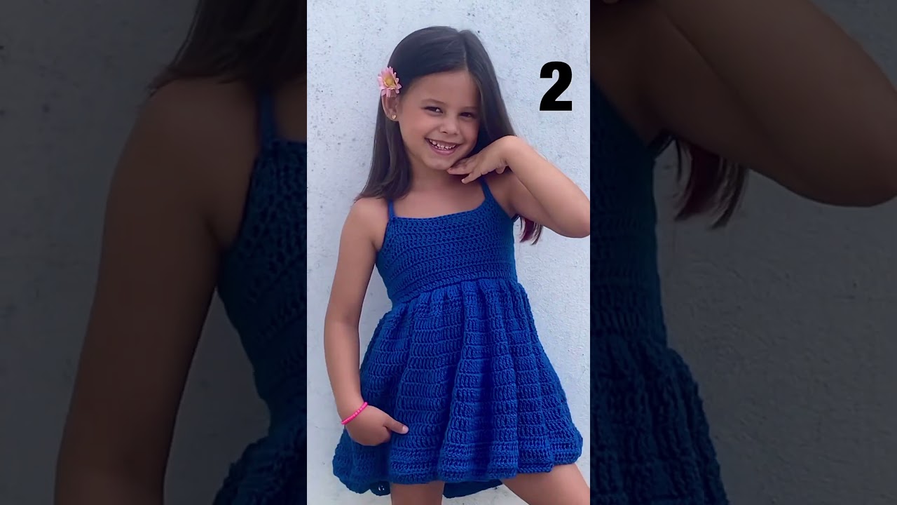Vestido de croch&ecirc; infantil 4 em 1 #cute #crochet #crochetdress #crochettutorial #croch&ecirc;