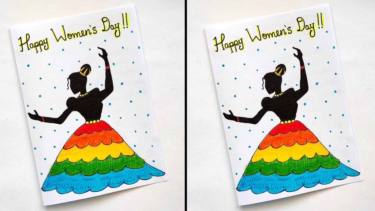 Unique Women's Day Greeting Card Ideas | Handmade Cards | Women's Day Card Ideas 2023