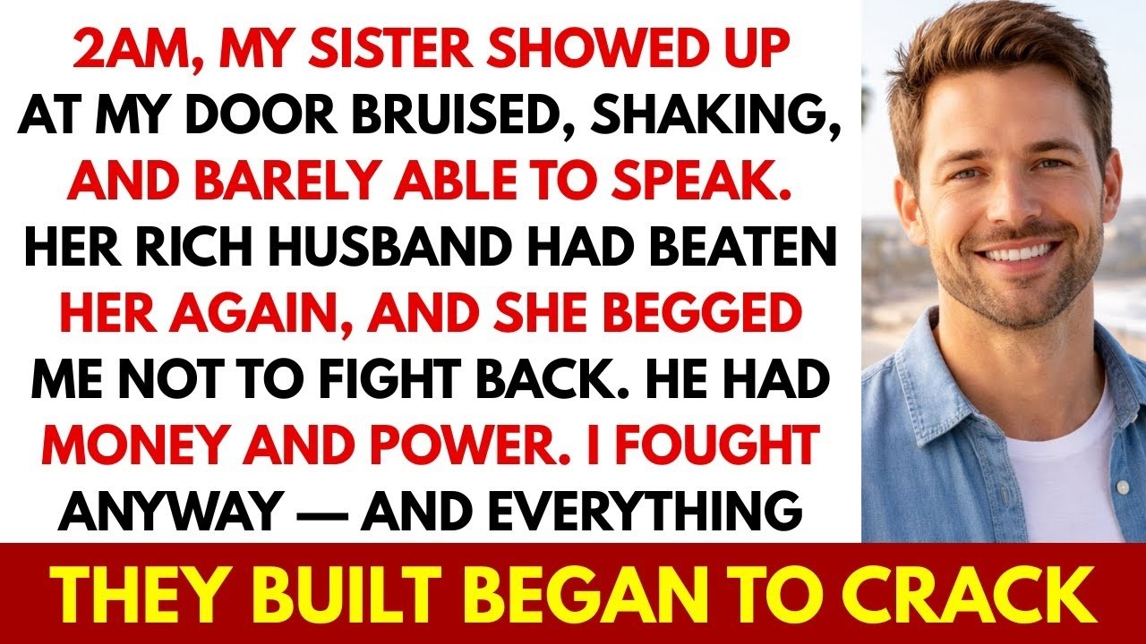My Sister Ran to My Door at 2AM Bruised & Broken—Beaten by Her Rich Husband, So I Exposed Them All