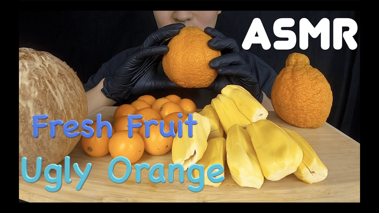 Eating ASMR. Today I have a Sumo Mandarins🍊, coconut  , kumquats and Jack fruit meat for the video.