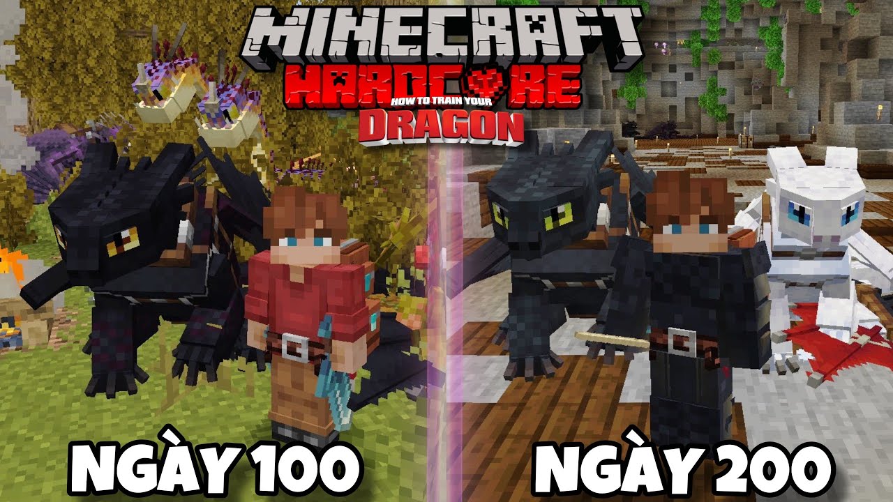 Mình Sinh Tồn 200 Ngày Minecraft Bí Kíp Luyện Rồng Siêu Khó !!
