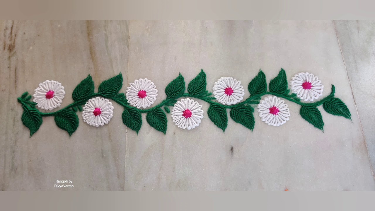 3 easy border rangoli designs/ rangoli side borders
