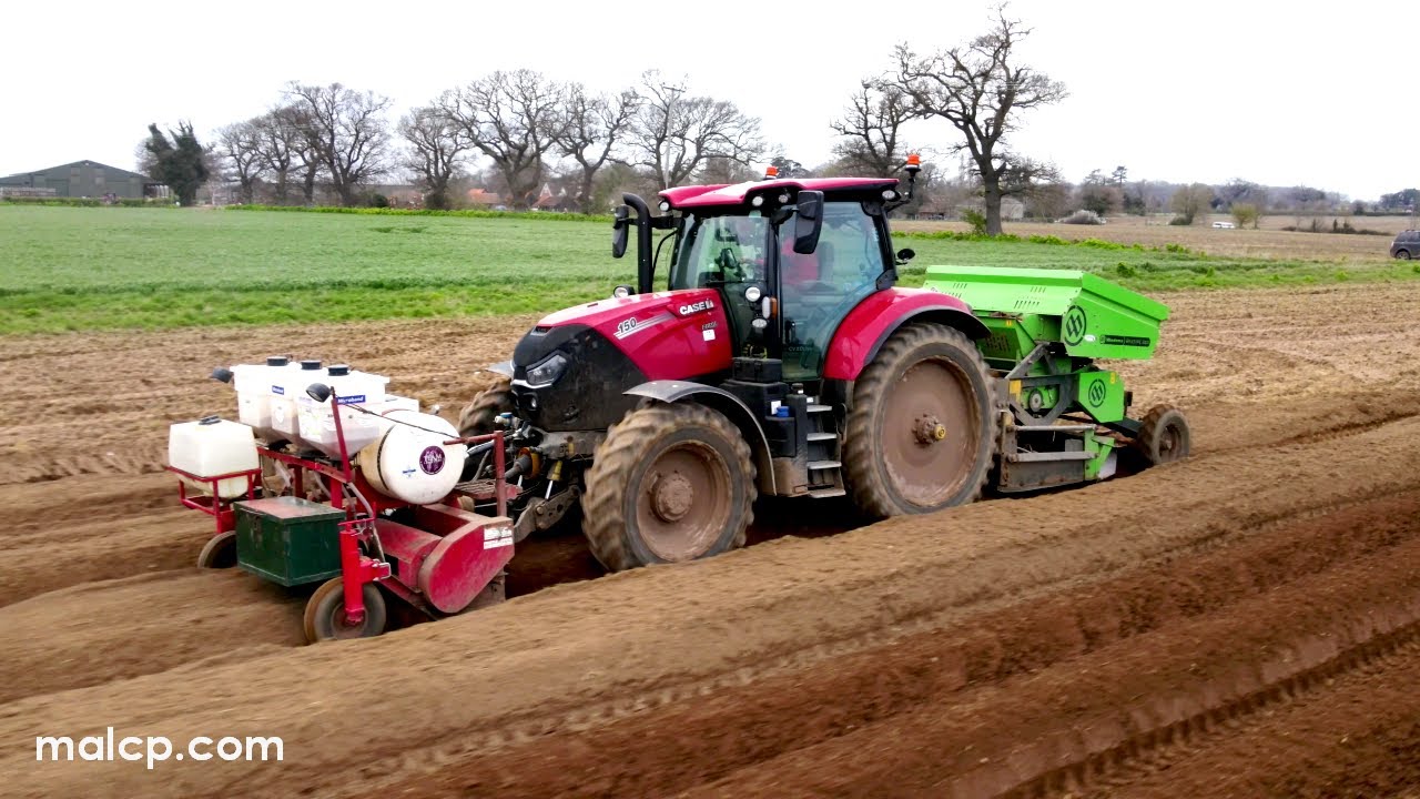 4k Velcourt Farms planting Maris Piper potatoes in Tunstall, Suffolk
