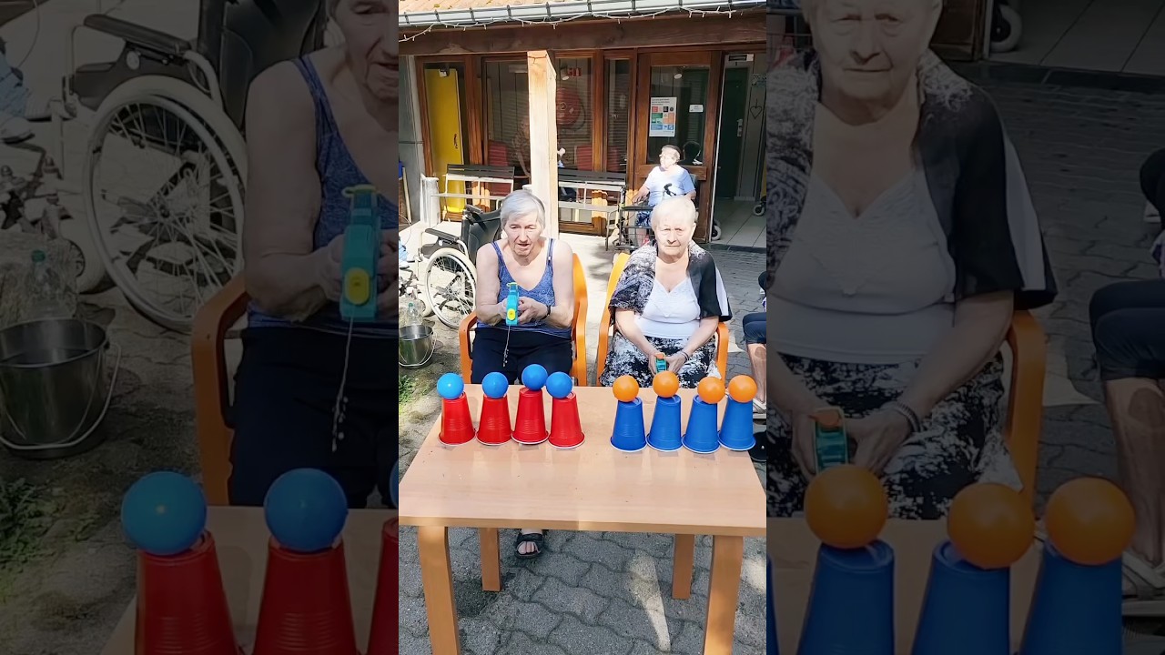 This nursing home creates fun games to play with the elderly to keep them healthy and happy ❤️