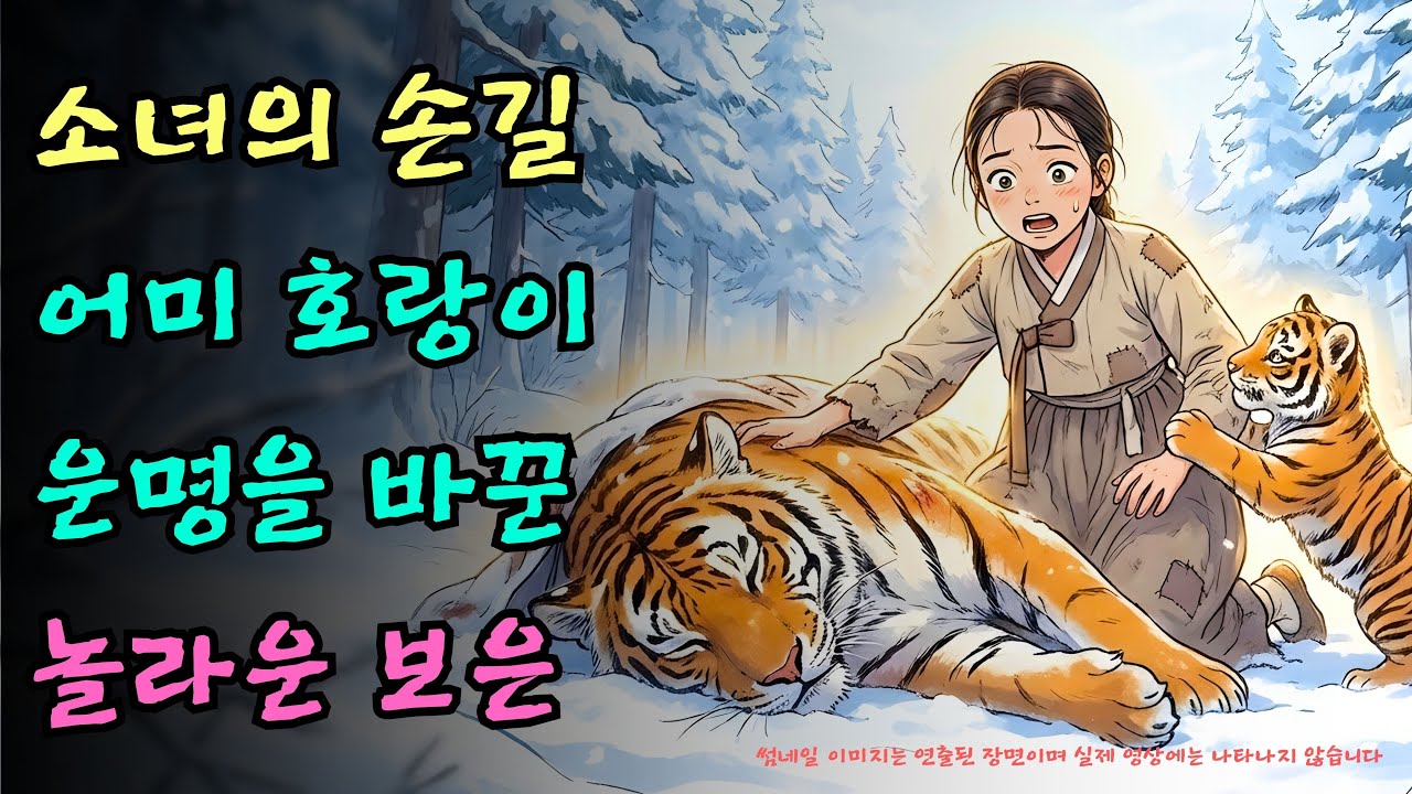 잠자기전 듣는 옛날이야기(중간광고없음) |어린 소녀가 상처 입은 어미 호랑이를 치료하자 산신령이 응답한 놀라운 결과| 야담 | 설화 ㅣ전설 | 오디오북 | 민담