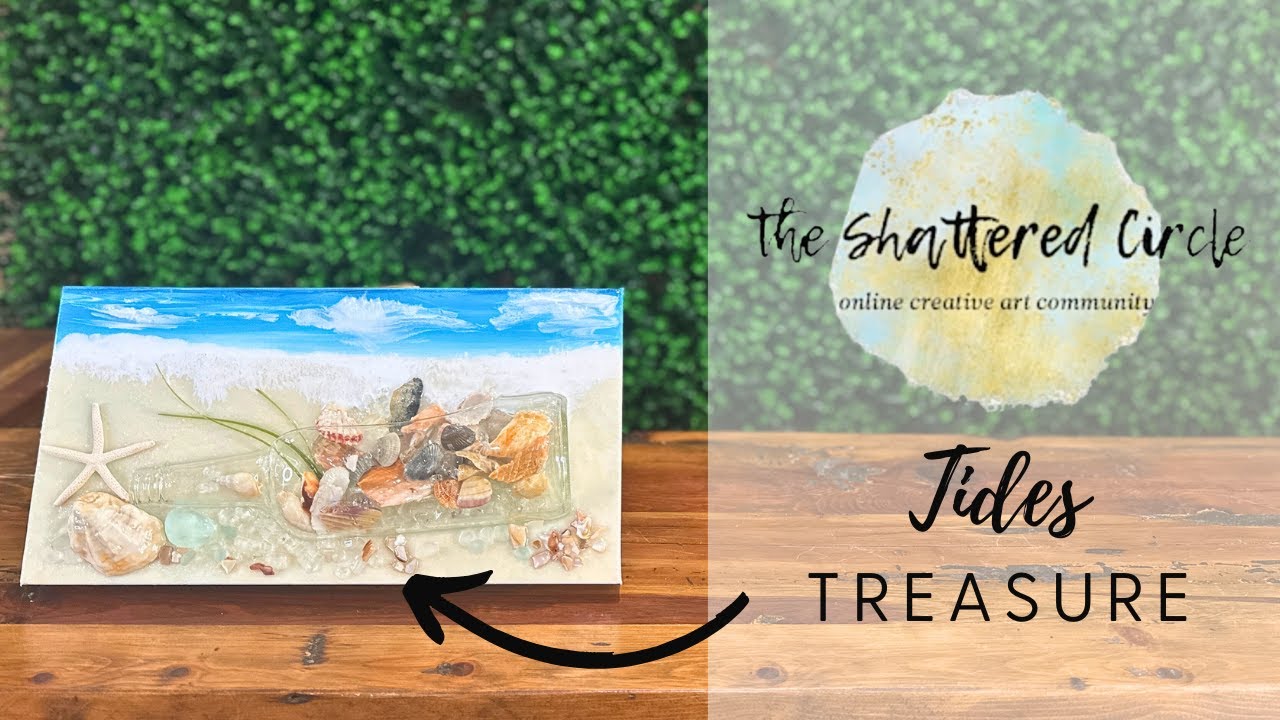 Easy Beach Art Using a Broken Bottle, Resin, and Seashells