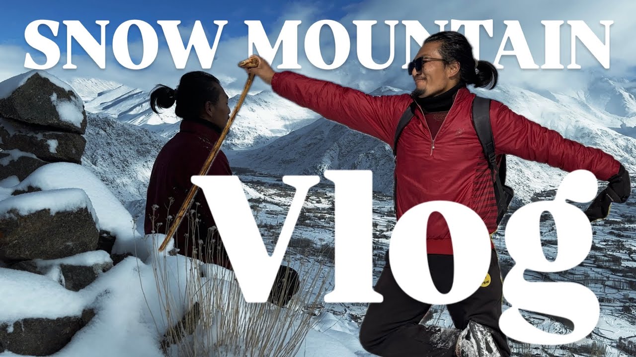Snow Mountain Hiking Vlog ❄️🏔️ | Fresh Snow Morning & Ice Bath Plan in Freezing Stream | Ladakh | P1