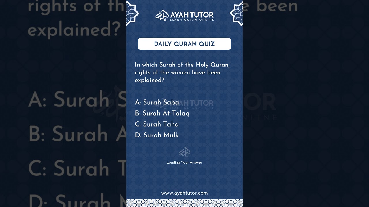 Quran Quiz. Ready to sign up for online Quran classes? Start learning today at AyahTutor.com