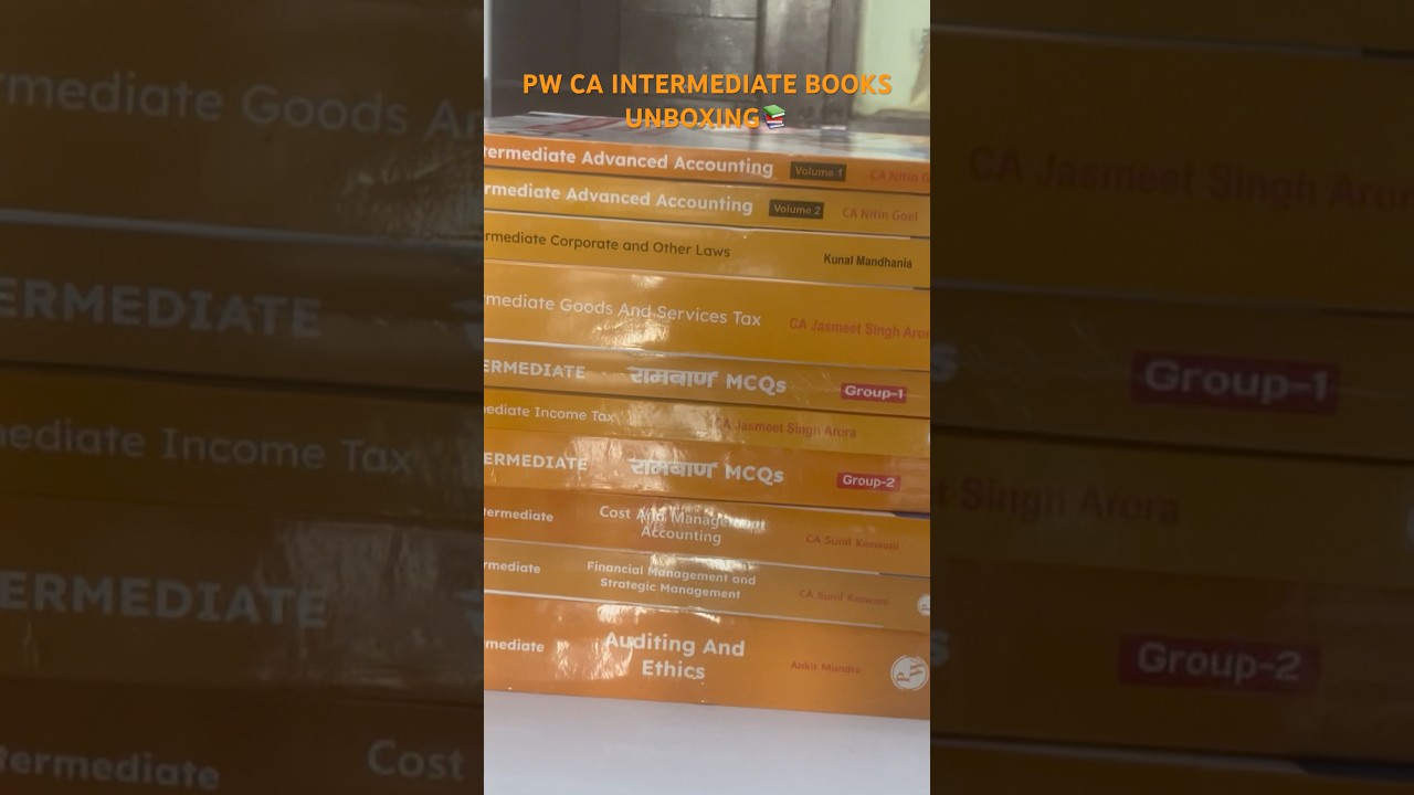 PW CA INTERMEDIATE BOOKS UNBOXING📚 for jan 26 #charteredaccountant #shorts #pw #caintermediate #yt