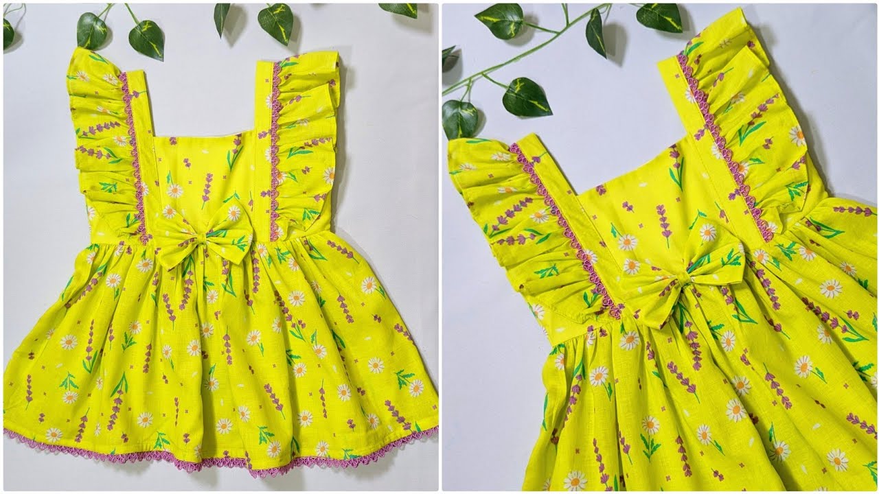 How to cut and stitch 2 year baby girl frock || Baby girl frock cutting and stitching
