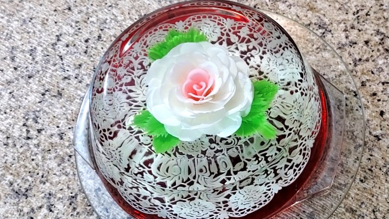 Strawberry Jelly With Edible Lace - Gelatin Art
