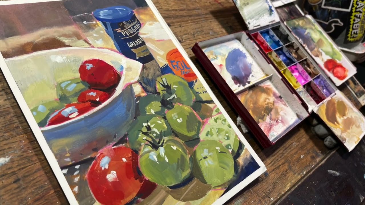 Fried Green Tomatoes in Gouache