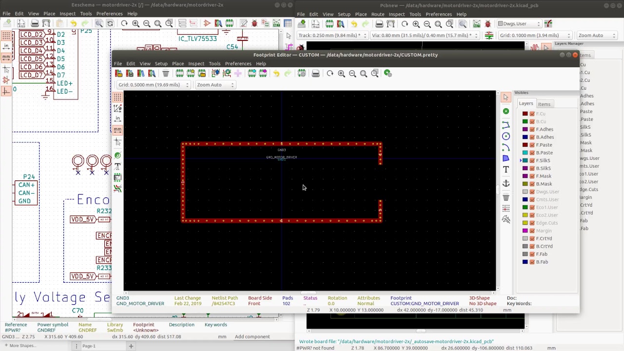 Схема печатной платы KiCad №11: создание экранирующих/заземляющих рамок, которые охватывают части...