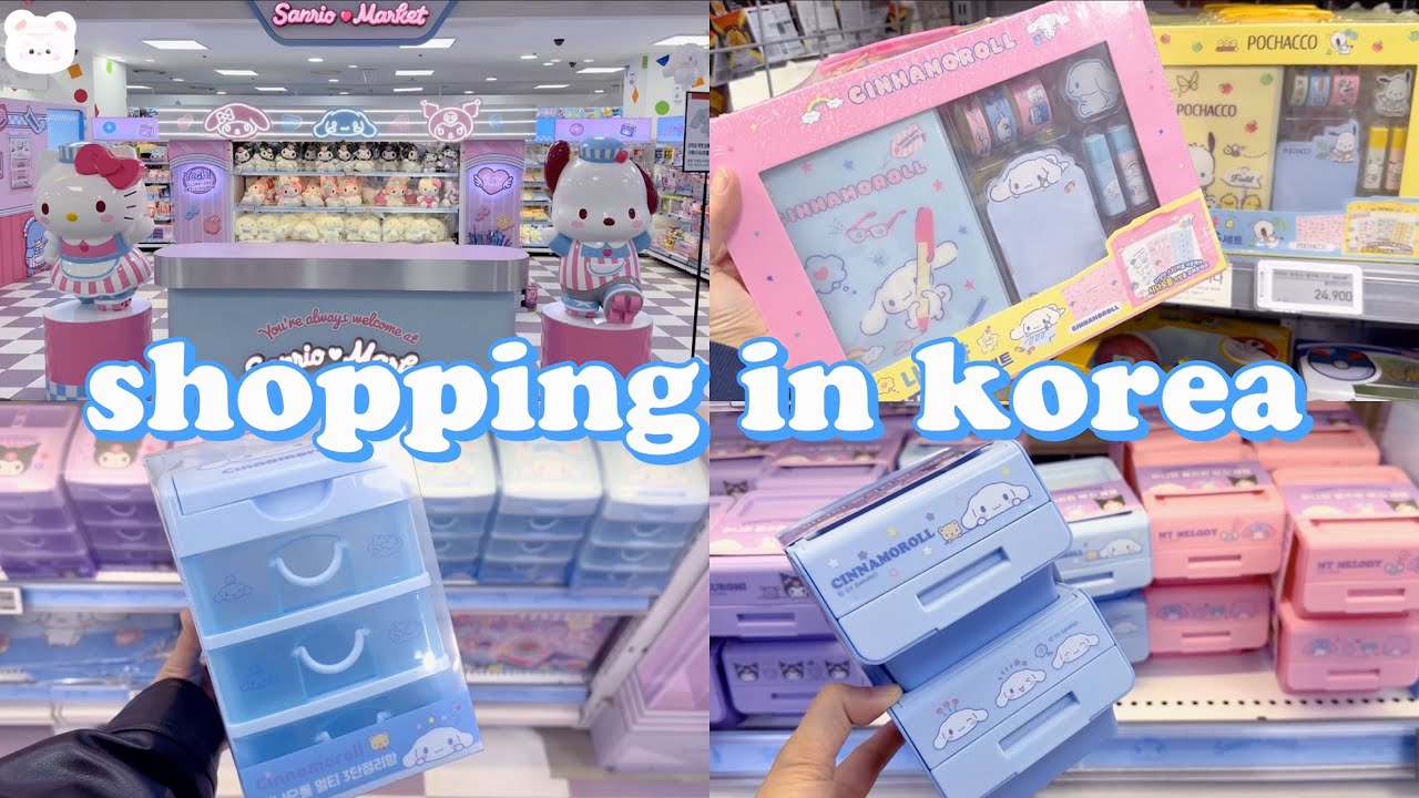 shopping in korea vlog 🇰🇷 sanrio stationery haul 🩵 buy everything cinnamoroll (again!)
