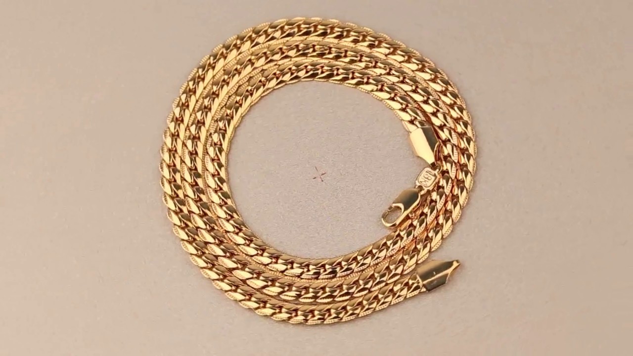 U7&reg;  6MM Men's Wide Chunky Chain 18K Gold Plated Necklace Bracelet Jewelry Sets