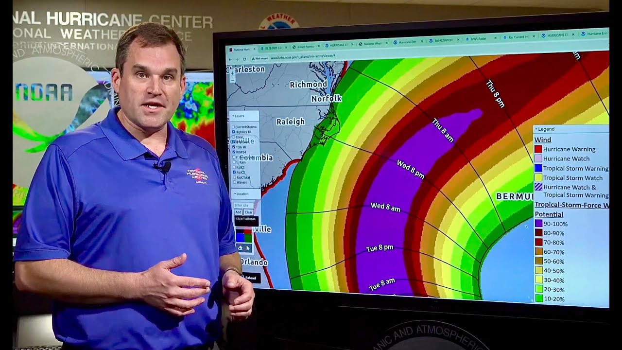 Morning update on Major Hurricane Erin from the NHC in Miami, FL (August 18, 2025)