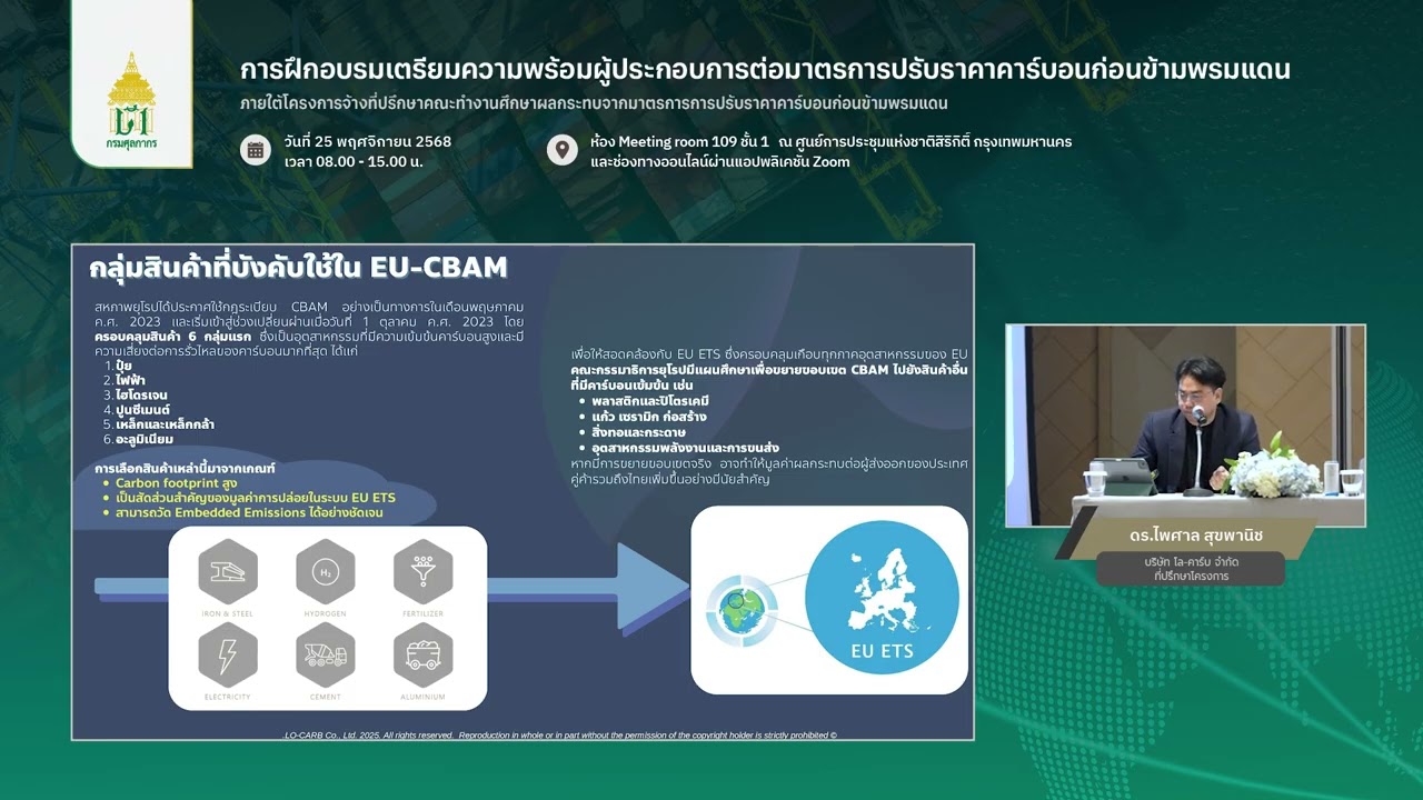EP02 หลักการ กลไก และอัพเดทความคืบหน้าการดำเนินงานในการบังคับใช้มาตรการ EU CBAM