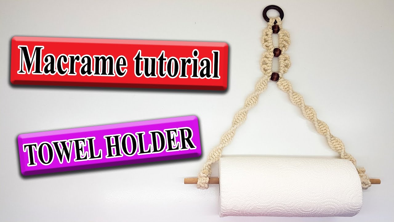 macrame tutorial: towel holder | (new design)
