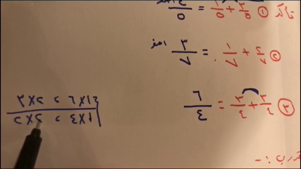 جمع الكسور المتشابهة وطرحها للصف السادس الابتدائي الفصل الدراسي الثاني
