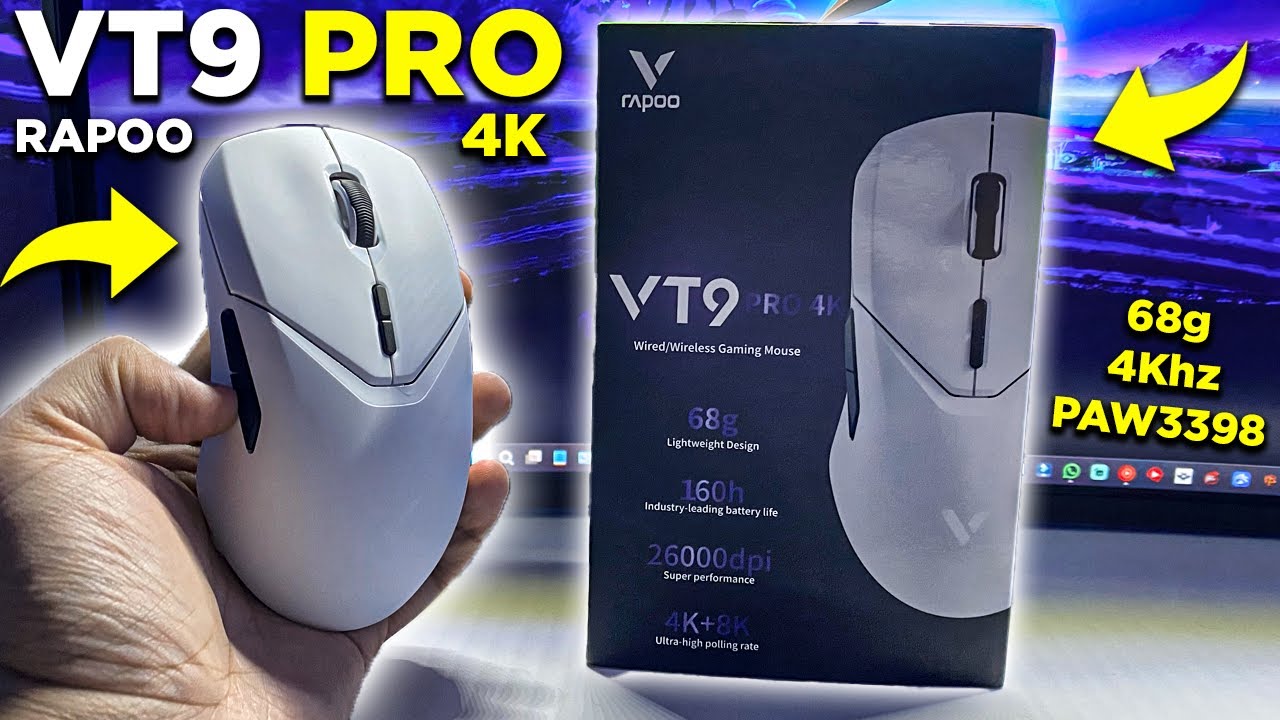 o MELHOR MOUSE que já testei - RAPOO VT9 PRO 4K - Custo-Benefício
