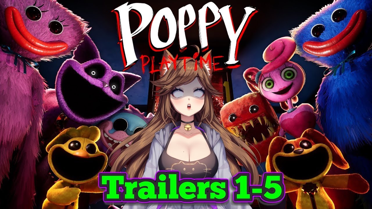 [Good Lord, This is Hell] Poppy Playtime Trailers 1-5 Scardy Cat Chelzor Reaction