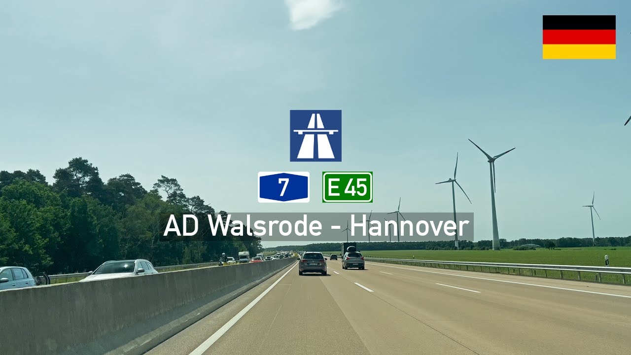 Driving in Germany: Autobahn A7 E45 from AD Walsrode to Hannover