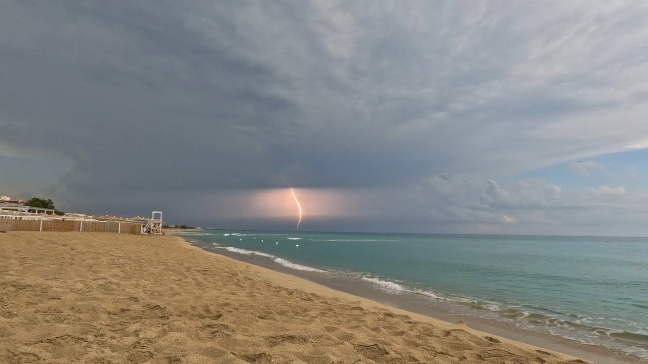 Thunderstorm on Italian beach