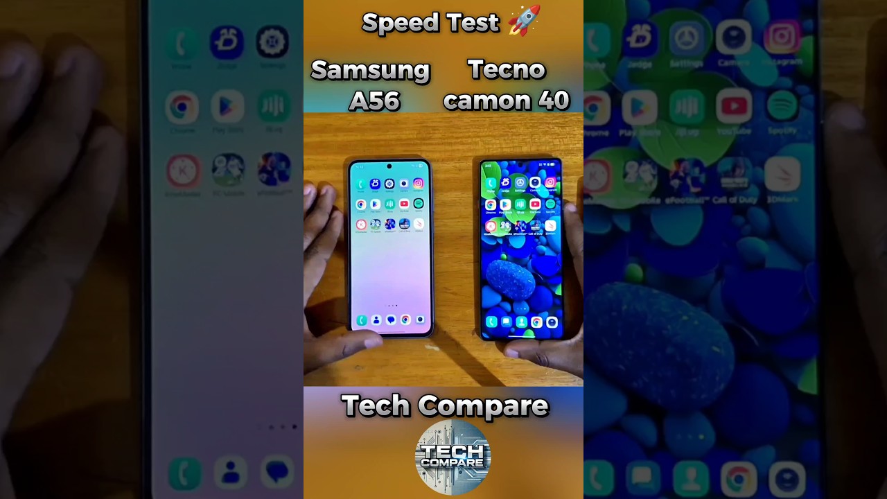 Samsung A56 Vs Tecno camon 40 Speed Test 🚀 #shorts #speedtest #samsunga56 #fastestphone