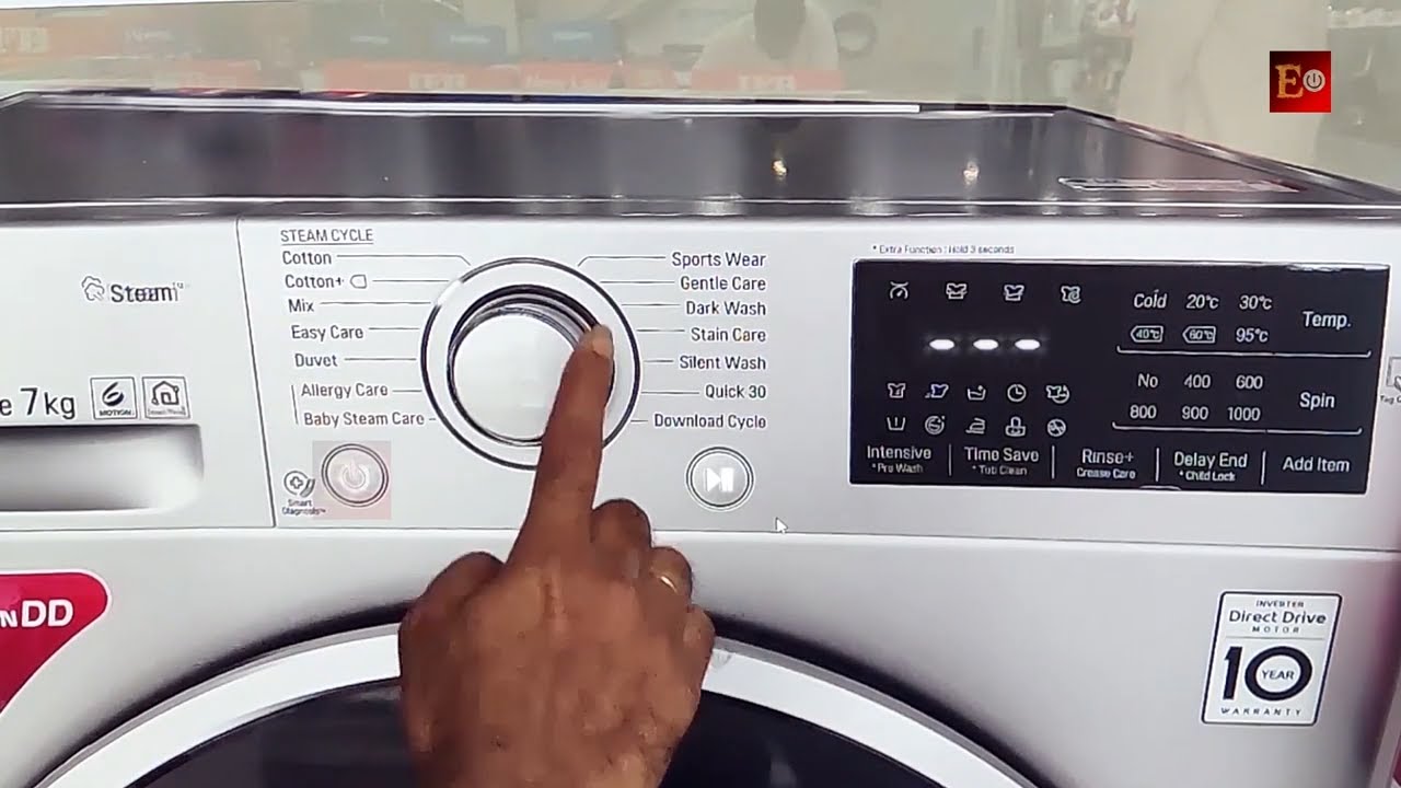 Демонстрация стиральной машины LG с фронтальной загрузкой | Как пользоваться стиральной машиной L...