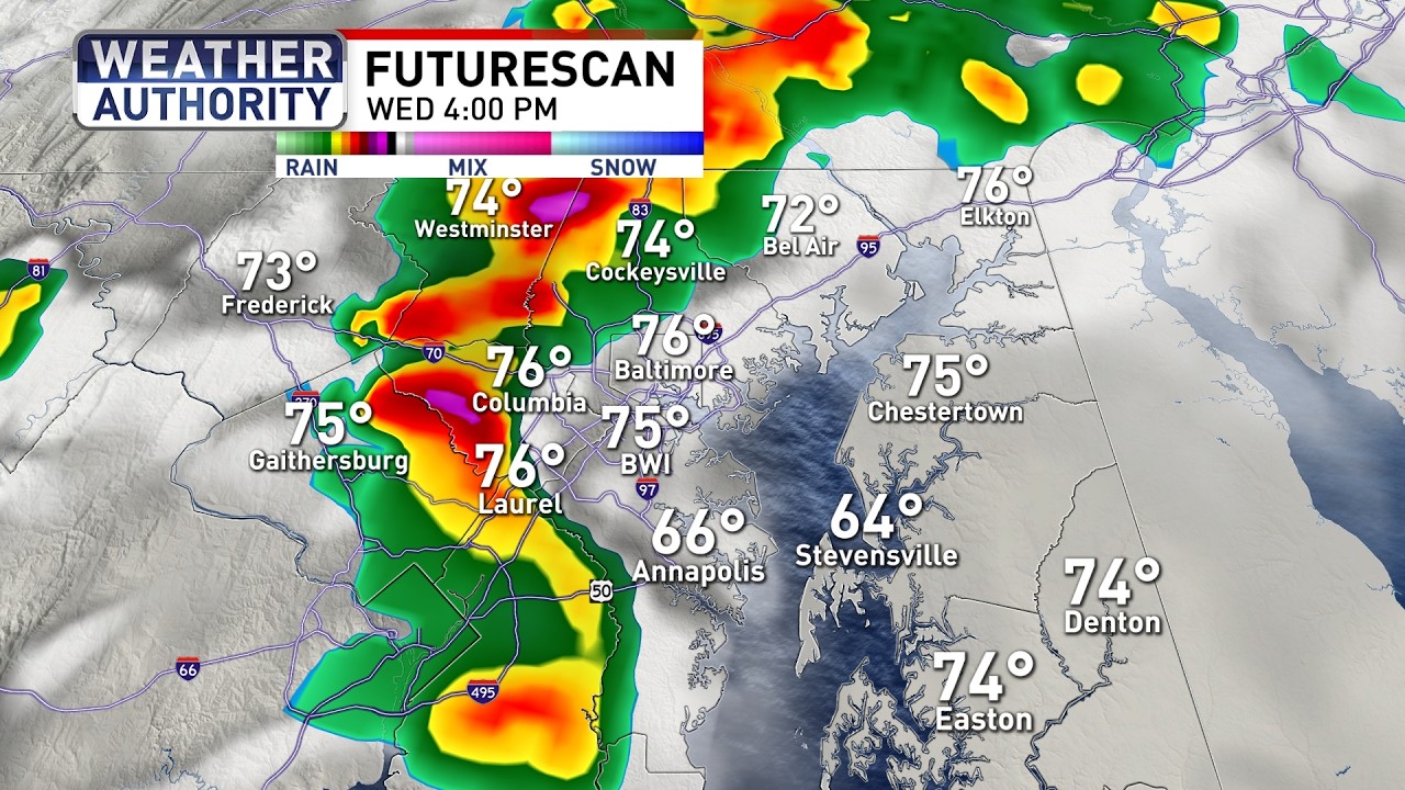 LIVE RADAR | Tracking storms into Maryland