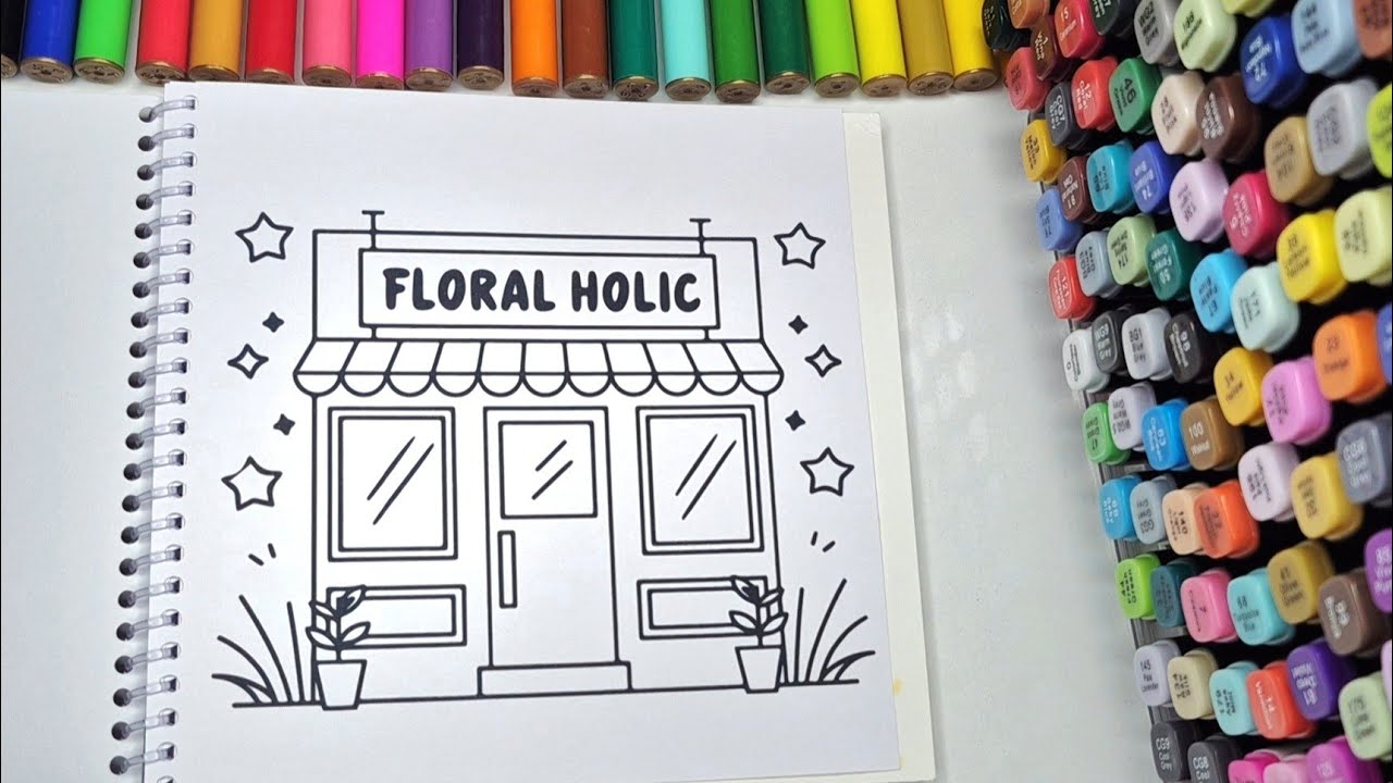 Cozy Alley ASMR Color with Me | Flower Shop Coloring Book for Relaxation | Calm & Relaxing Vibes