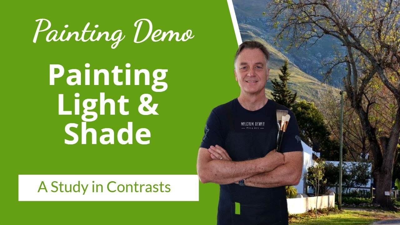 Landscape Painting in Light and Shade 🌳(Full Demo)