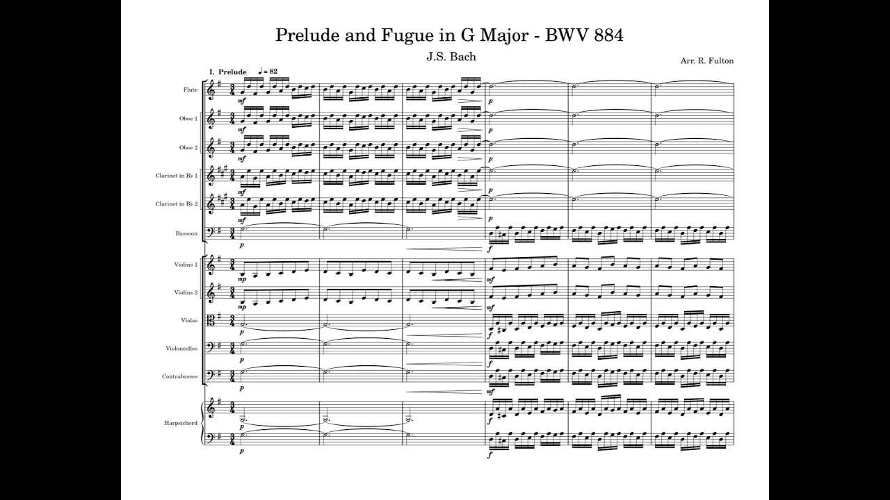 Bach - Prelude and Fugue in G Major, BWV 884 - Arr. for Baroque Orchestra.
