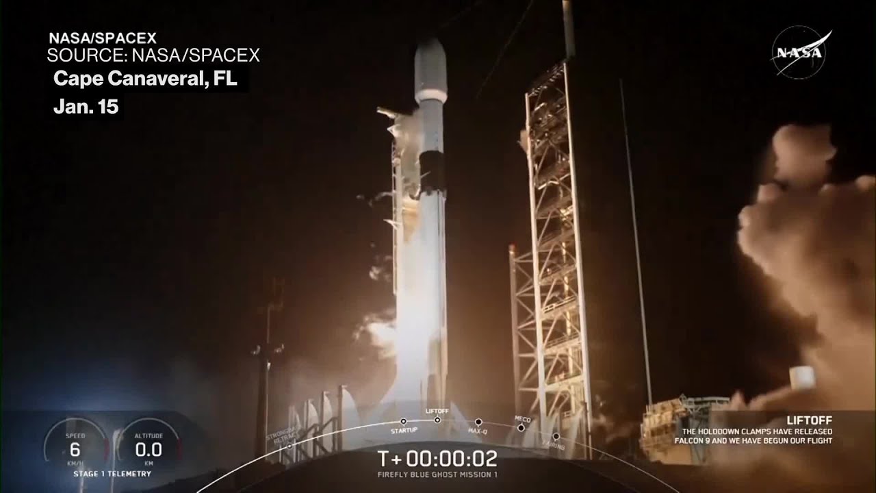 SpaceX Launces one rocket carrying two satellites and lunar rovers #space