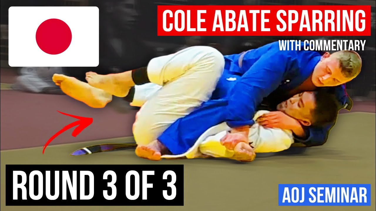 Cole Abate sparring vs. purple belt in Japan (round 3 of 3) — BJJ commentary